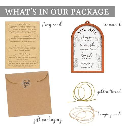 Christian Christmas Ornaments 2025, 2 Layer Wooden Bible Verse Ornaments, Religious Ornament for Christmas Tree, Inspirational Gift, Religious Gifts, Christian Gifts for Women, Friends