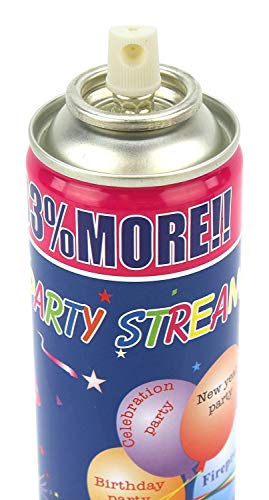 Party Streamer Spray String in a Can - 24 Assorted Colors, Kid-Friendly Fun