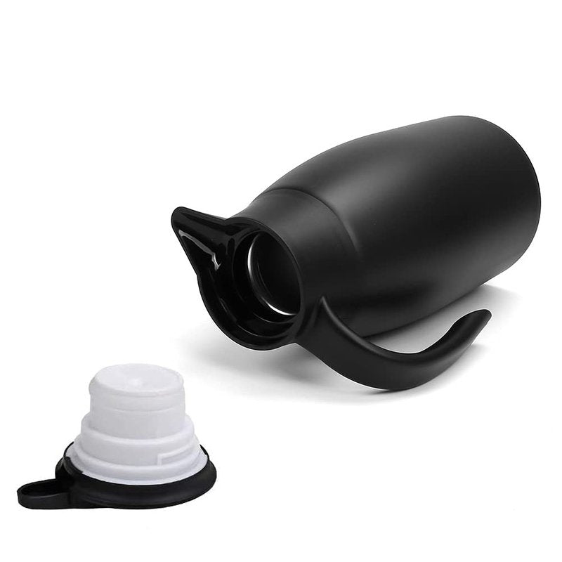 70oz Coffee Carafe Airpot Insulated Coffee Urn Stainless Steel Vacuum Thermal Pot Flask Dispenser for Coffee, Hot Water, Tea, Hot Beverage - Keep 12 Hours Hot, 24 Hours Cold-Black