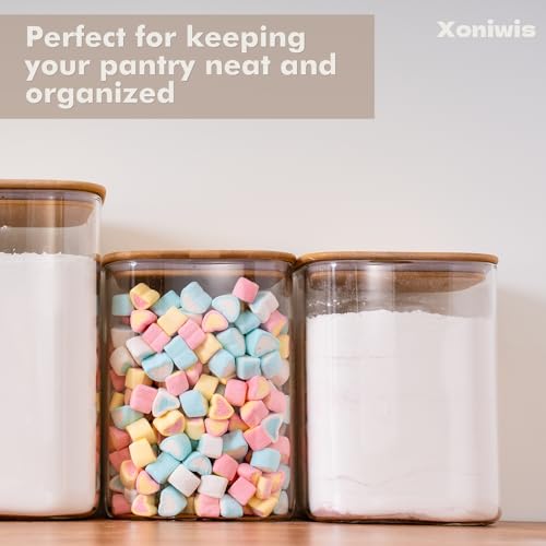 Xoniwis 2-Pack 4.6Qt Glass Food Storage Containers with Lids – Wide Mouth, BPA-Free Kitchen Organizer