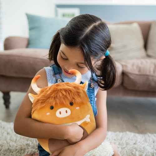 Highland Cows Plush Pillow Adorable Cow Stuffed Animal Plushies Toys Soft Fluffy Cow Plush Pillow for Birthdays Day