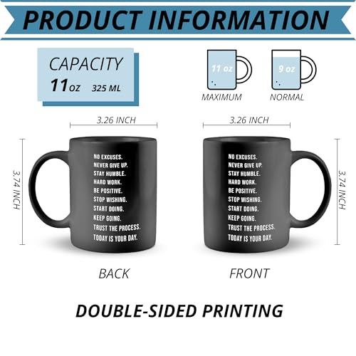 JRTW Inspire-7 Inspirational Motivational Coffee Mug - Large 11oz Ceramic Cup for Coworkers