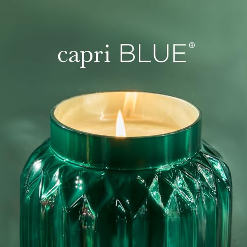 Capri Blue Volcano Scented Candle - 8 oz Emerald Green Gem Jar, Home Fragrance