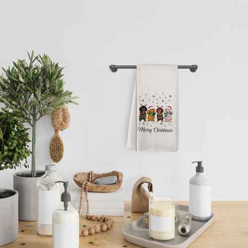 Christmas Dachshund Kitchen Towels, Dachshund Gifts, Dachshund Christmas Decor, Dachshund Weiner Dog Gifts for Women, Dachshund Dog Hand Tea Towels for Bathroom Kitchen, 16x24 Inch