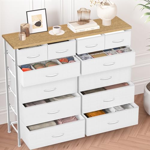 VASICAR 12-Drawer Dresser - Compact Bedroom Storage Chest - White, Variation of THIS listing
