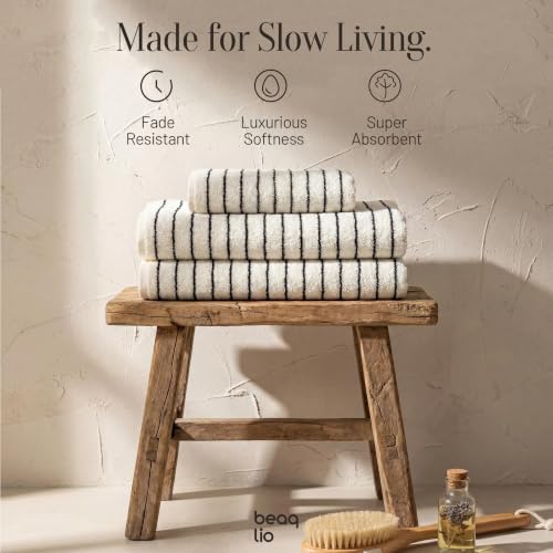 White Cotton Bath Towel Set 8 Pieces - Soft, Absorbent, Quick-Dry