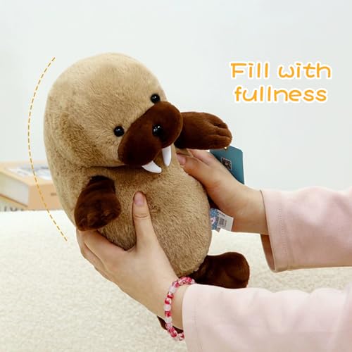 Stuffed Animal Cute Walrus Plush Pillow 13.7" Soft Walrus Plushies for Boys Girls Room Decor Walrus Toy for Birthday Valentine Christmas