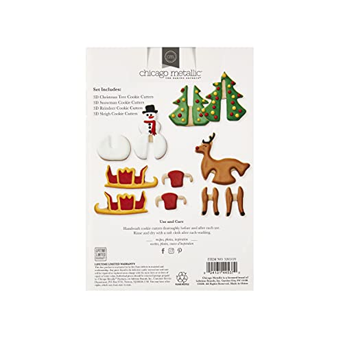 Chicago Metallic 3D Christmas Tree Cookie Cutter Set - 12-Piece Holiday Baking Kit