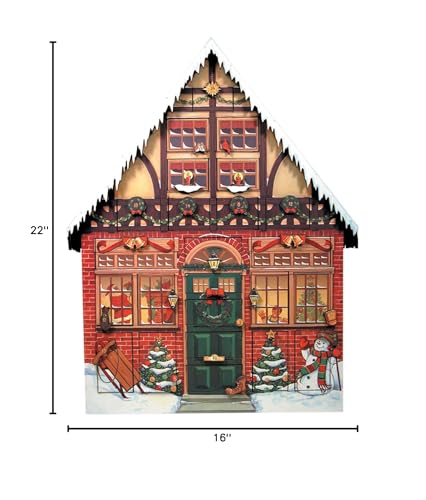 Byers' Choice Christmas House Advent Calendar with 24 Doors - Holiday Countdown Decor