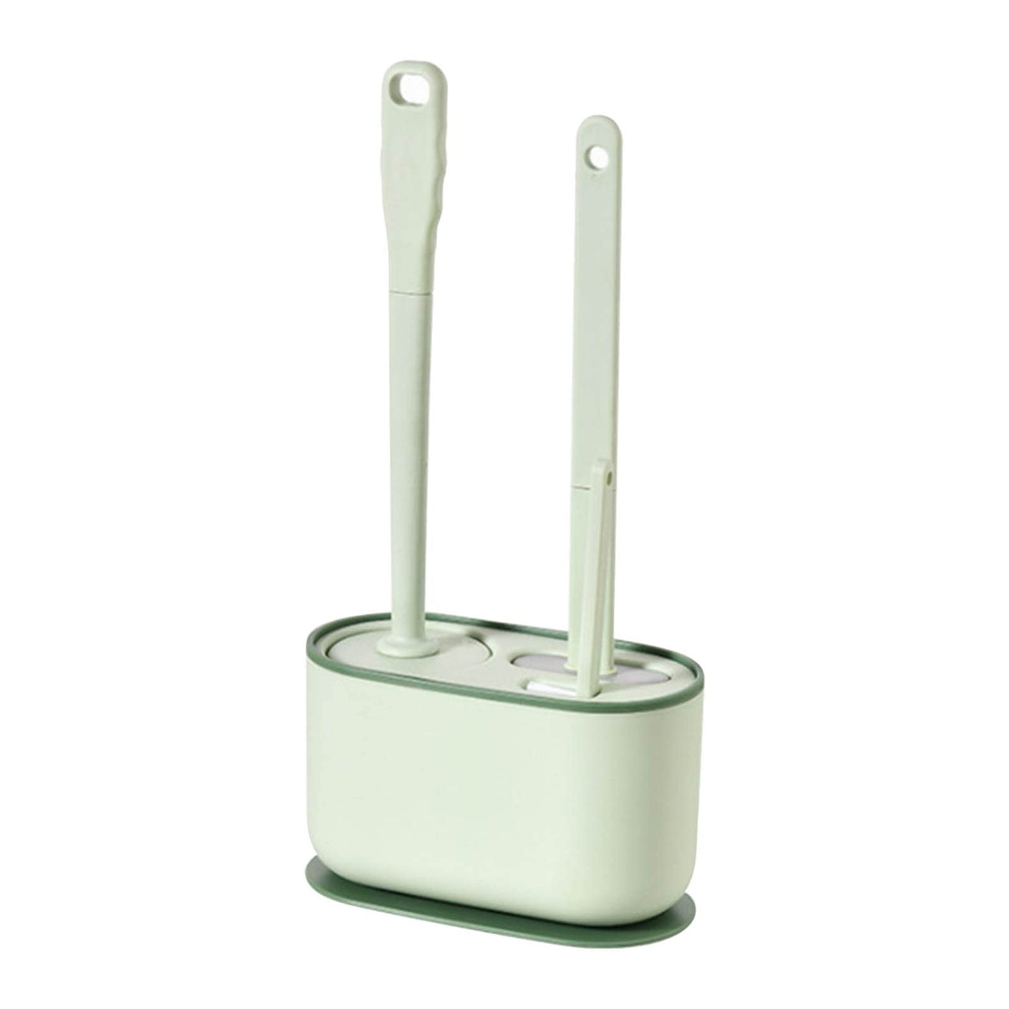 MOUMOUTEN Plastic Toilet Brush Set, Strawberry Green, Bathroom Accessories, Includes 2 Toilet Brushes & Holder