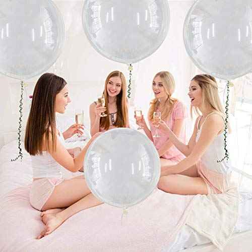 BEISHIDA 36 Inch Bobo Clear Balloons Transparent Large Balloons Giant Latex Ballon for Garland Arch, Wedding Birthday Baby Shower Party Decorations£¨5pcs of pack£©