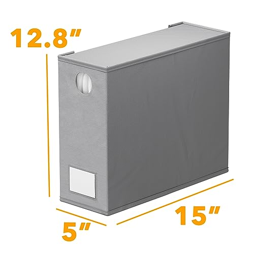 SpaceAid 4 Pack Bed Sheet Organizers - Gray Foldable Linen Closet Storage for Queen & King Size Sheets