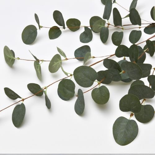 Dark Green Eucalyptus Stems 12 Pcs, 27-Inch Artificial Leaf Spray for Home & Event Decor