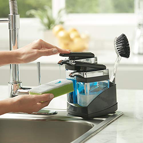 Sink Sider Duo Soap Dispenser with Sponge - Black & Chrome Plating