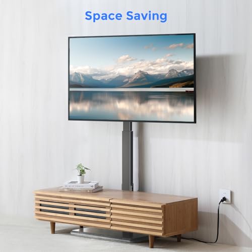 Floor TV Stand with Power Outlet & Swivel for 32-75 Inch TVs - TCP01-M-A01
