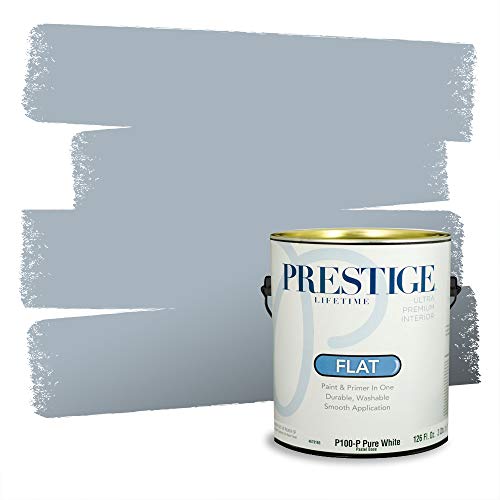 PRESTIGE Paints Interior Paint and Primer In One, 1-Gallon, Flat, Comparable Match of Behr* Intercoastal Gray*