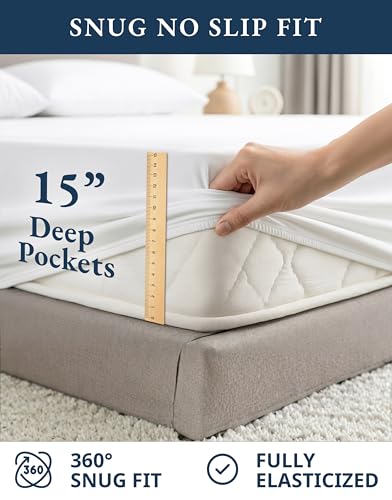Lane Linen Organic Cotton King Sheets 4pc White - Cooling & Soft, Deep Pocket