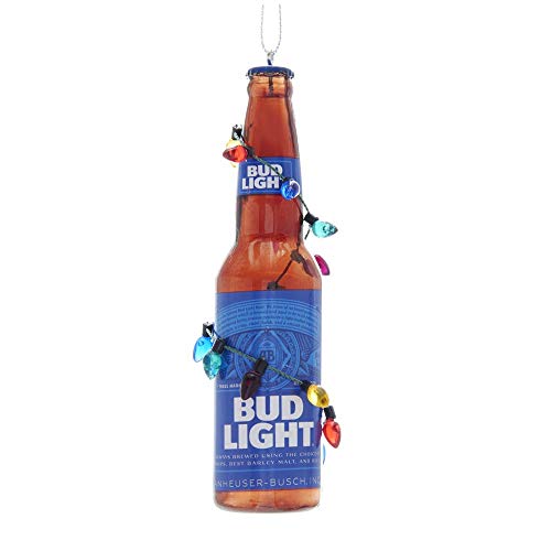 Kurt Adler Plastic Ornament for Christmas Tree, Budweiser Bud Light with Lights