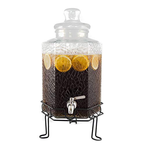 Redfern 2.5 Gallon Glass Beverage Dispenser Stainless Spigot and Stand