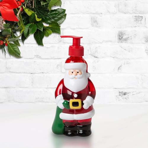Simple Pleasures Santa Claus Holiday Soap Dispenser with Scented Liquid Soap - Decorative Hand Pump Refillable Soap Dispensers for Kitchen and Bathroom Sinks
