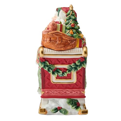 Fitz and Floyd Santa Ceramic Cookie Jar Christmas Treat Storage Decor