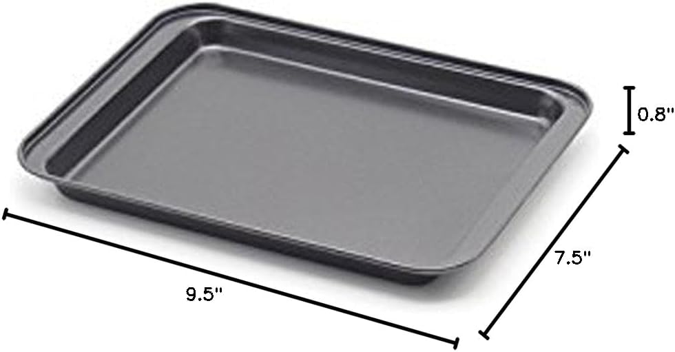 SS&CC Nonstick Baking Sheets Set of 2 - 9.5 Inch x 7.1 Inch Cookie Trays for Toaster Ovens | Perfect for Small Households
