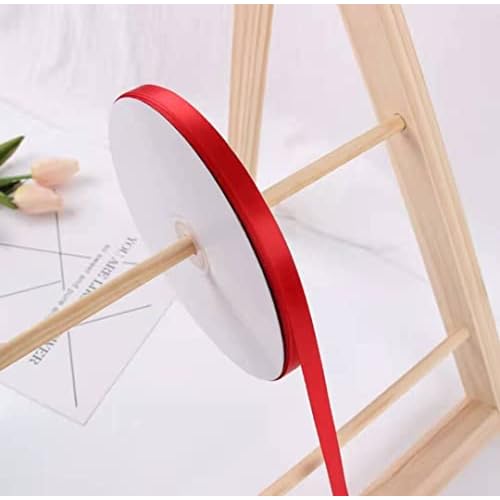 3/8 inch Double Faced Red Polyester Satin Ribbon 50 Yards for Gift Wrapping,Wedding Decoration, Bows Making, Sewing, DIY Crafts