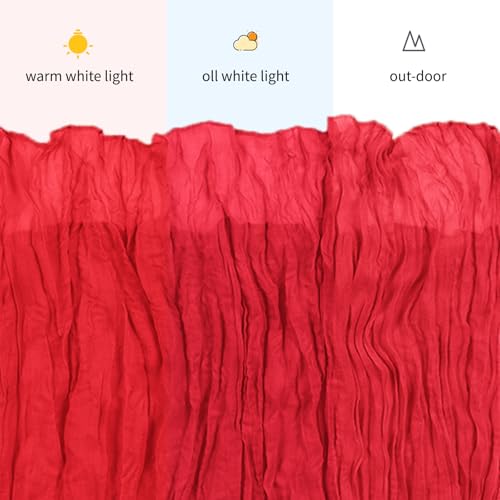 ACSUIT 3 Pack Red Cheesecloth Table Runner 17x108 Inch Semi Sheer Boho Fabric for Wedding & Party Decor