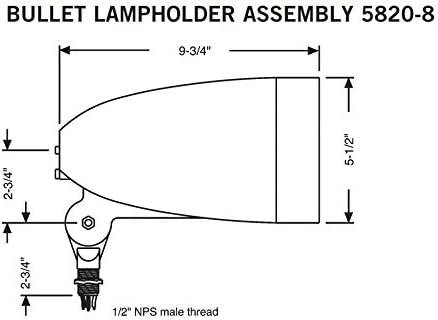 BELL 5820-8 Weatherproof Bullet Lampholder for 75-150W Par 38 and R-40 Lamps, Green
