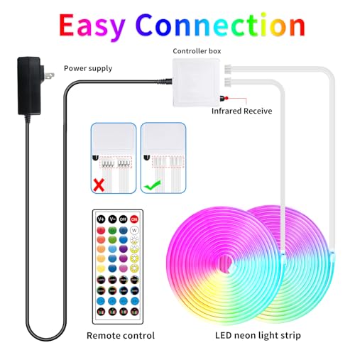 segrass 100FT RGB LED Neon Rope Lights Waterproof Flexible Strip with Remote & APP Control