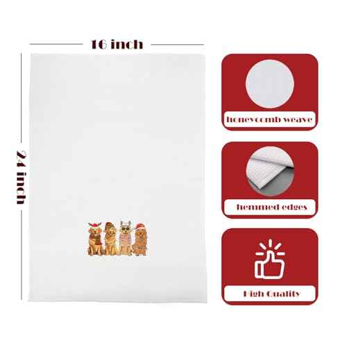 Golden Retriever Waffle Decorative Dish Towels - Golden Retriever Gifts, Hand Tea Towels, Women's Gifts, 16x24 Inches