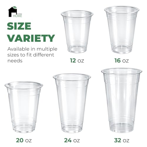 32oz Disposable Clear PET Plastic Cups Pack of 500 - Crack-Resistant & Eco-Friendly
