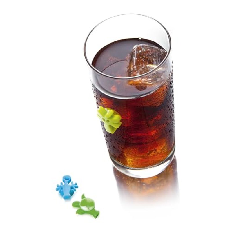 Vacu Vin Glass Markers Party People Set – 12 Unique, Colorful Drink Identifiers – Suction-Based Wine Glass Charms for Parties and Events – Fun & Reusable Drink Markers