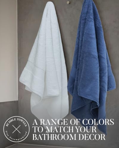White Luxury Bath Towels 4 Pack 650 GSM - Large 34x56 Inches, Bumble Towels