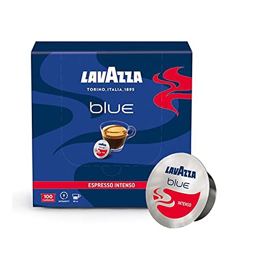Lavazza BLUE Espresso Intenso Capsules - Medium Roast, Pack of 100, Italy Blended