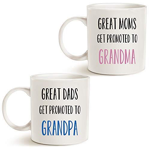MAUAG Funny Grandparent Coffee Mug Cyan - Great Grandparents Promotion 11 Oz