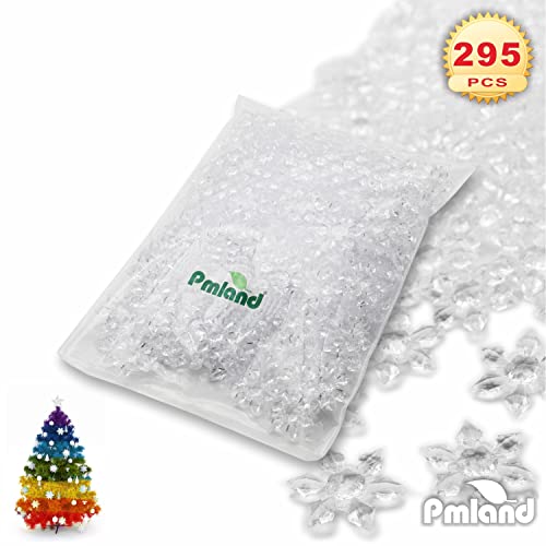 PMLAND Winter Acrylic Clear Snowflake Ornaments and Table Scatter Decoration - 290+ Pieces for Christmas Holiday Party Festival Events Home Decor