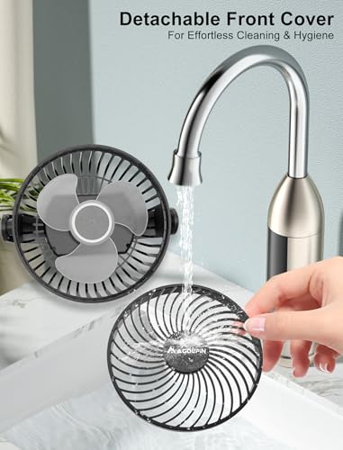 Magnetic Cruise Ship Approved Portable Fan with 12000mAh Battery - Black