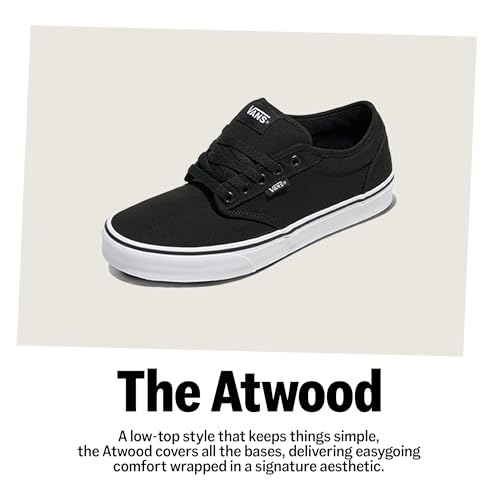 Vans Men’s Atwood Sneaker - Black / Gum, Size 10.5