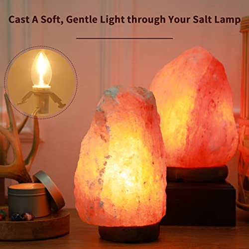 6FT Accessory Light Cord with Single LED Bulb, Blow Mold Replacement Light Kit, C7 Clip Light with One Bulb On/Off Switch & 2-Prong Plug for Salt Lamp, Christmas Village House, Craft Projects, 2 Packs