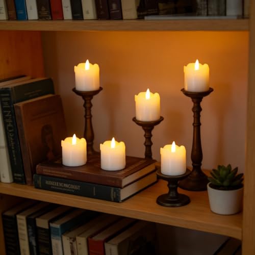 White Flameless Votive Candles with Remote Timer - 6-Pack, 2" x 2.5", Dromance (7-6 White)