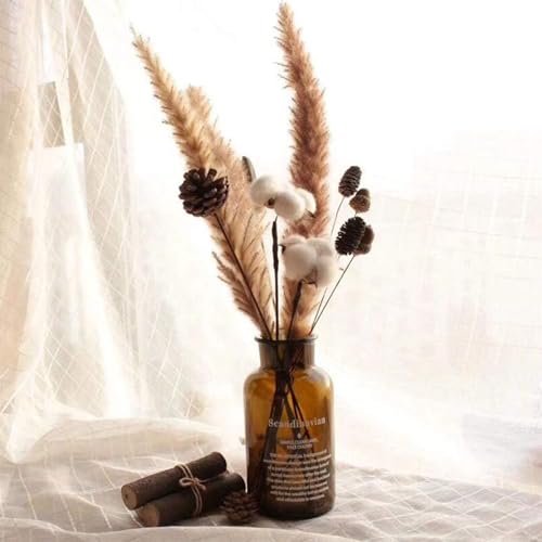 JOHOUSE 18 PCS Hanging Natural Pine Cones, Rustic Pinecones Crafts with String Fall Garland Decor Christmas Tree Ornaments Winter Vase Filler