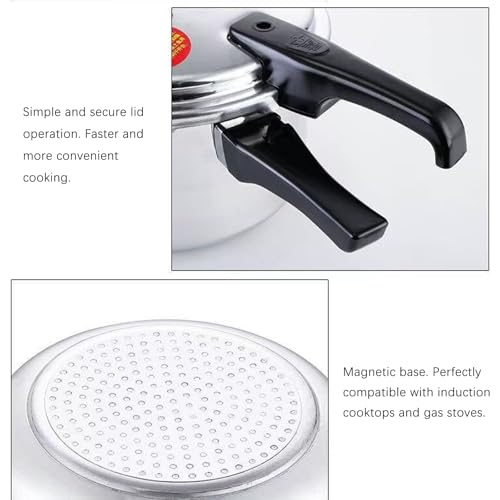 4L Mini Aluminum Alloy Pressure Cooker with Magnetic Base - Compact & Safe for Induction & Gas Stoves