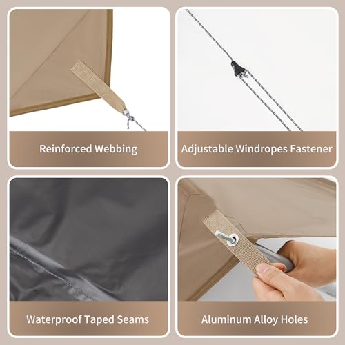 Naturehike 16.4 x 12.5 ft Waterproof Camping Tent Tarp with Poles & Rain Shelter