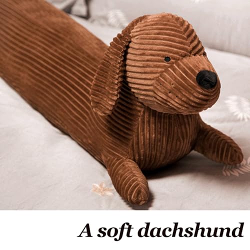 Enhopty 19.6¡± Giant Dachshund Dog Plush Pillow Puppy Wolf Stuffed Animal Plushie Hugging Long Body Throw Sleeping Pillow for Kids Christmas (19.6inch, Dachshund)