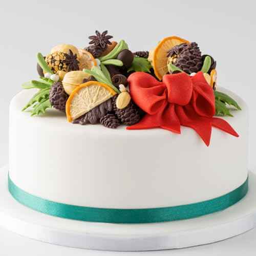 Pine Nut Chocolate Molds, Christmas Pinecone Holly Leaf Silicone Molds, Lemon Slices Spices Star Anise Cinnamon Fondant Molds for Cake Decoration Dessert Plaster Clay Resin Set of 4