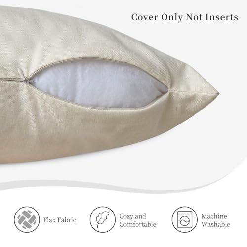 HDVUHKI Christmas 20x20 Pillow Covers Set of 4 - Linen Decorative Holiday Cushion Covers