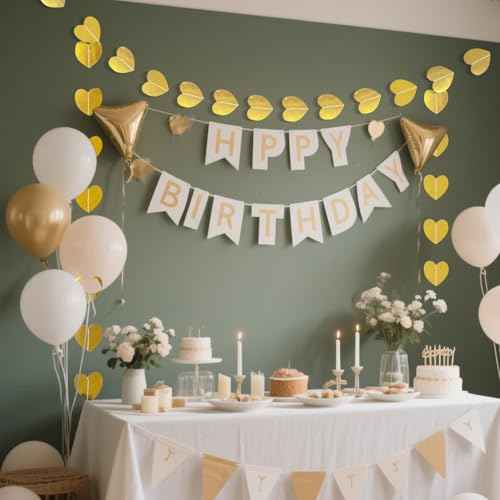 10pcs Gold Love Heart Hanging Garlands Decorations for Birthday Valentine¡¯s Day Wedding Party Graduation Bridal Shower Decorations (131ft in Total)