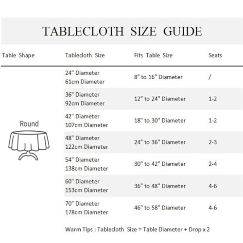 TTQYFNM 42 Inch Red and White Snowflake Christmas Round Tablecloth - Holiday Decor, Washable & Wrinkle-Resistant