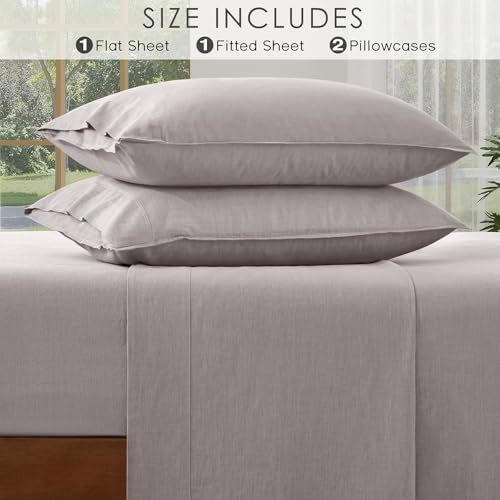 King Size French Linen Sheets Set - Natural, Breathable & Durable for Hot Sleepers
